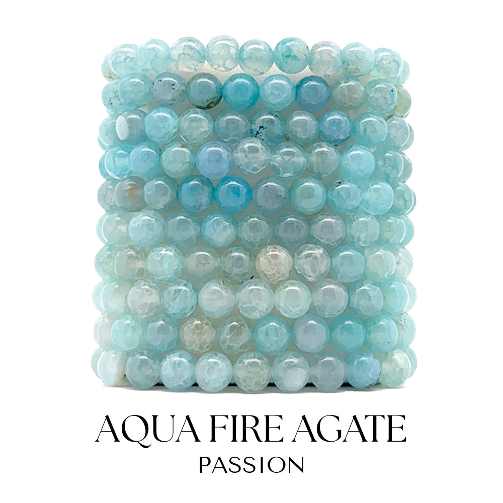 Aqua Fire Agate Gemstone Bracelet Collection