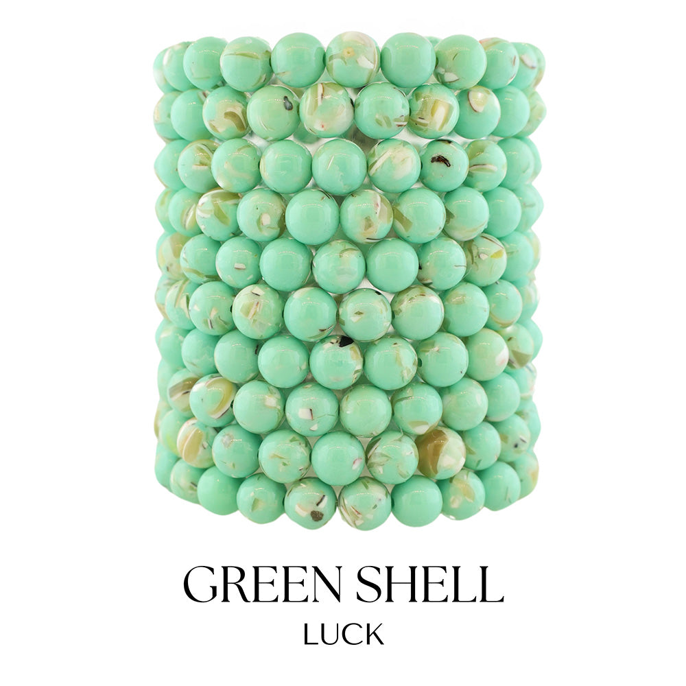Green Shell Gemstone Bracelet Collection