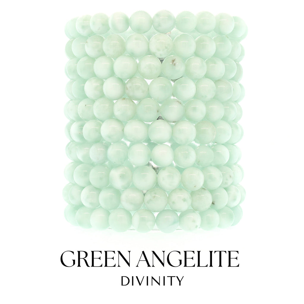 Green Angelite Gemstone Bracelet Collection