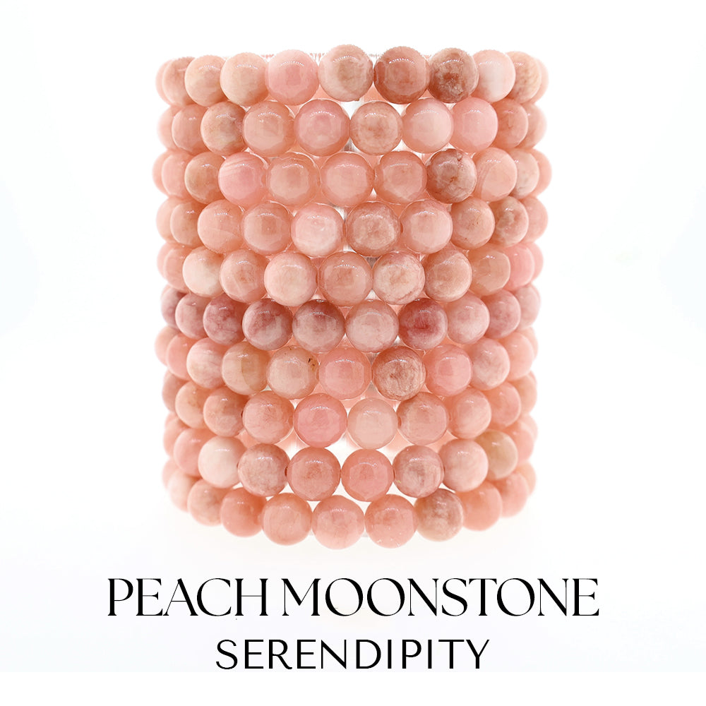 Peach Moonstone Gemstone Bracelet Collection