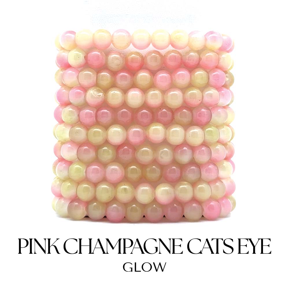 Pink Champagne Cats Eye Gemstone Bracelet Collection