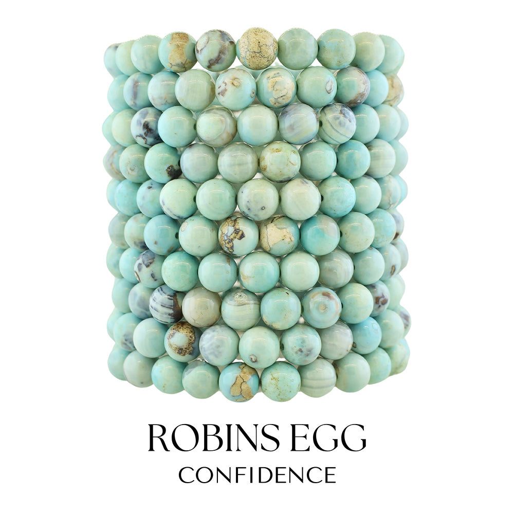 Robins Egg Agate Gemstone Bracelet Collection