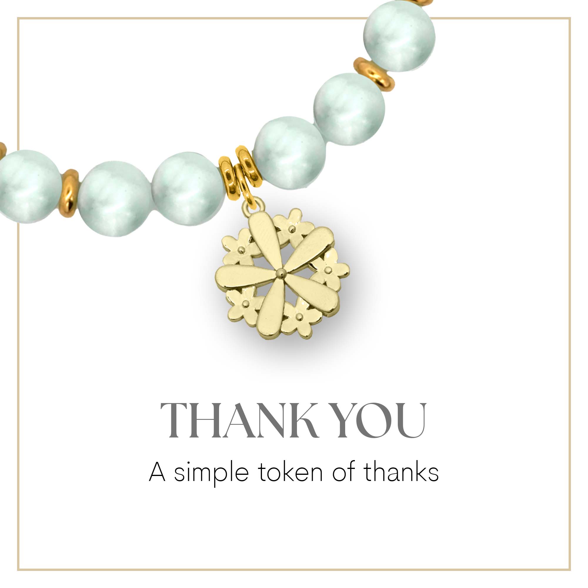 Thank You Flower Gold Charm Bracelet Collection