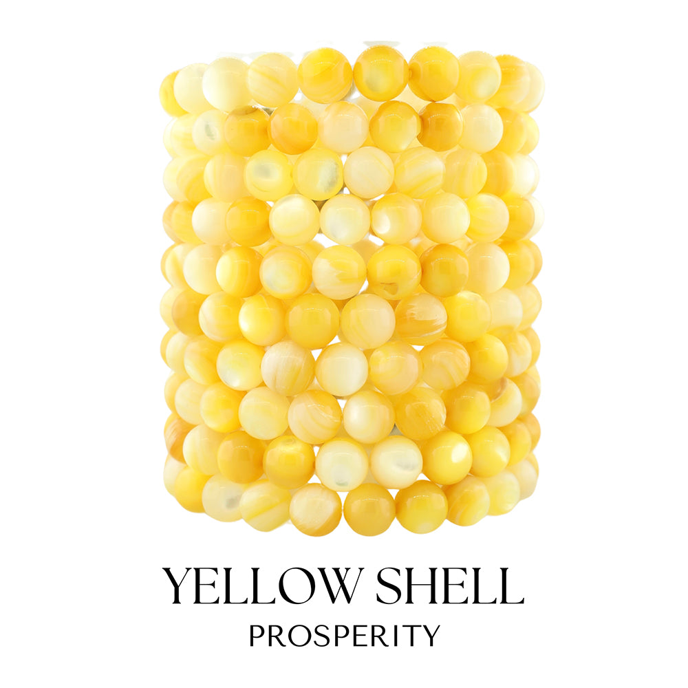 Yellow Shell Gemstone Bracelet Collection