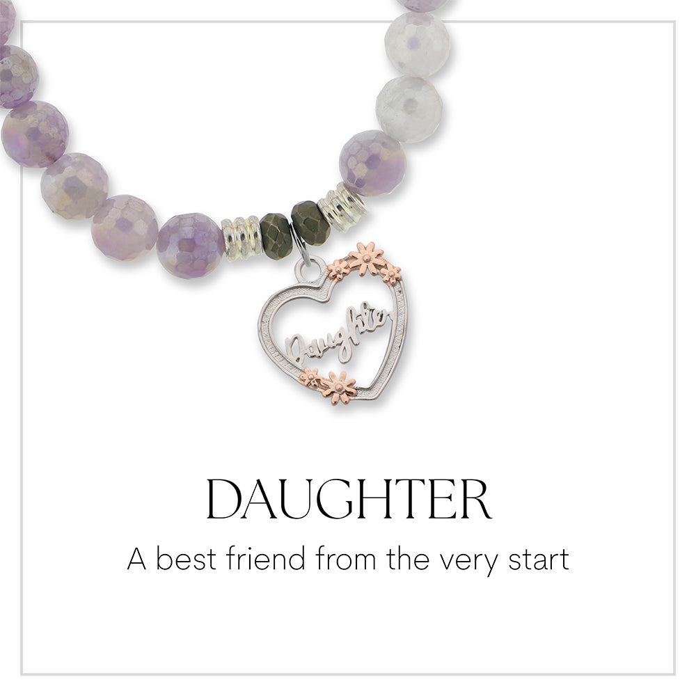 Heart Daughter Sterling Silver Charm Bracelet Collection