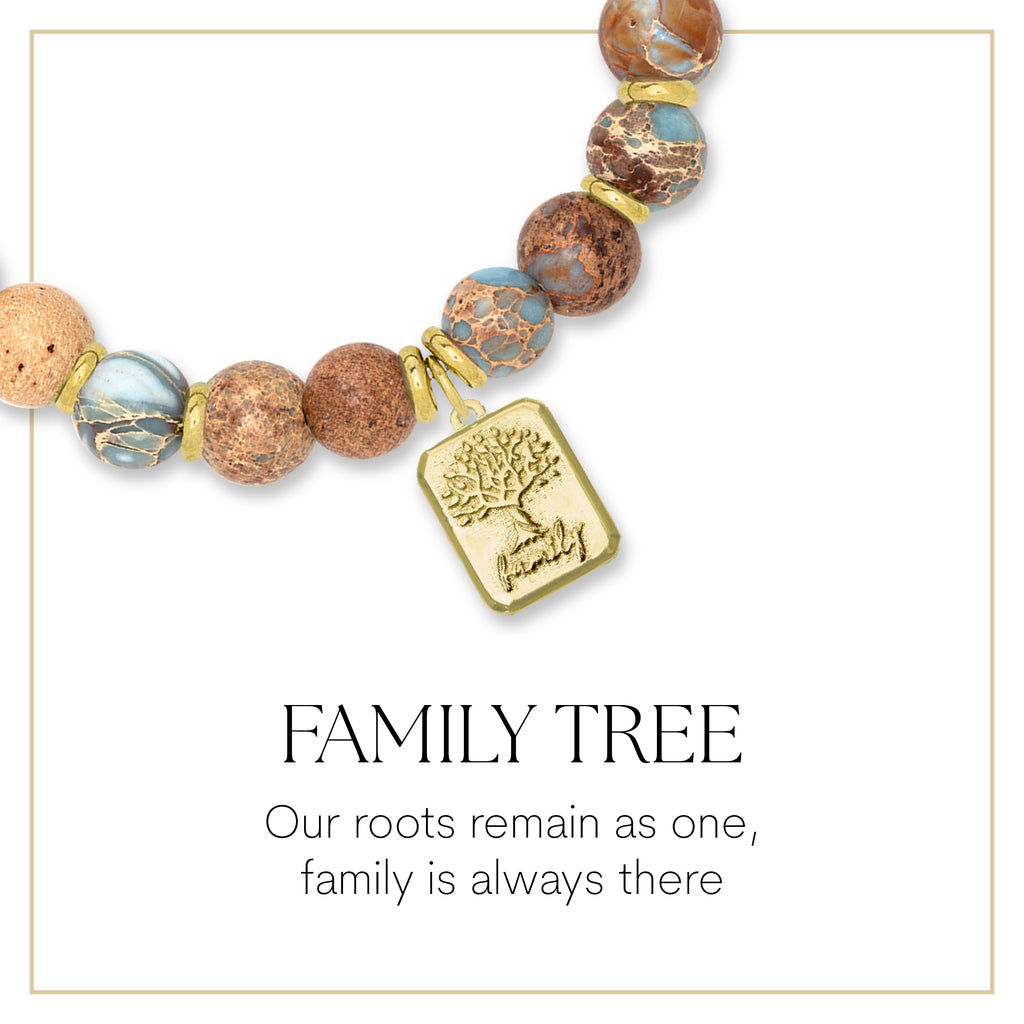 Gold Family Tree Charm Bracelet Collection
