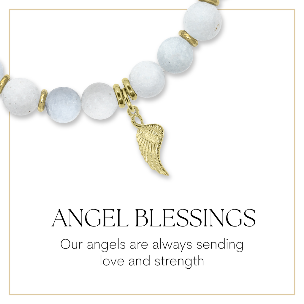 Gold Angel Blessings Charm Bracelet Collection