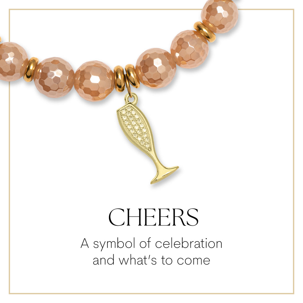 Gold Cheers Charm Bracelet Collection