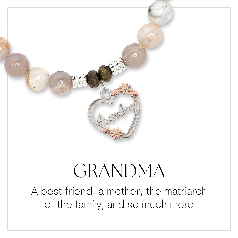 Heart Grandma Sterling Silver Charm Bracelet Collection