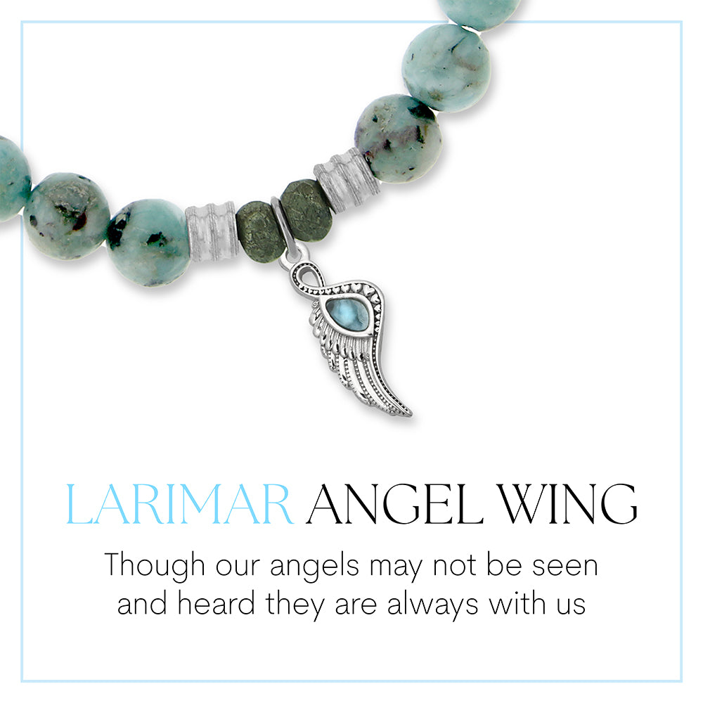 Angel Wing Larimar Charm Bracelet Collection