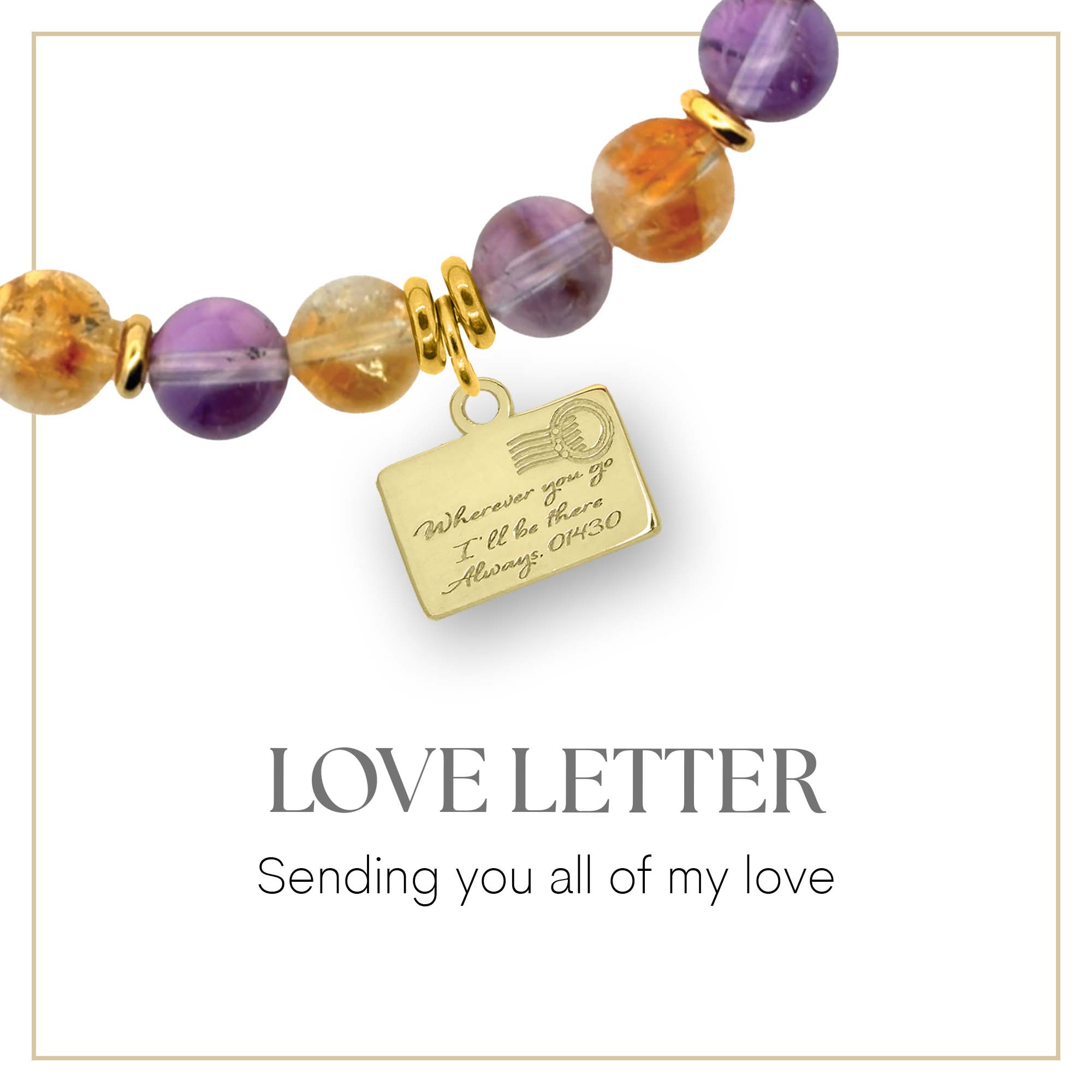 Gold Love Letter Charm Bracelet Collection