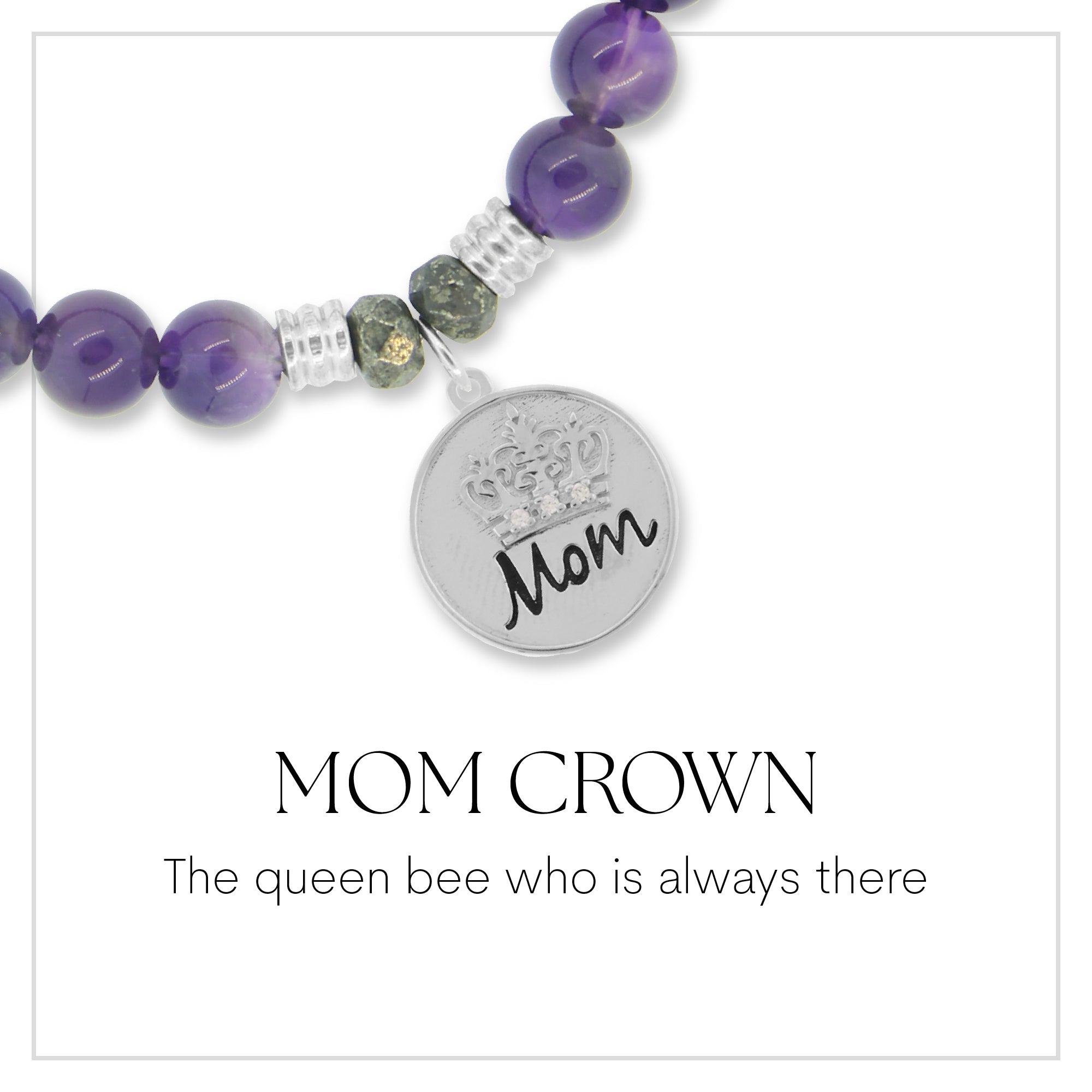 Mom Crown Sterling Silver Charm Bracelet Collection