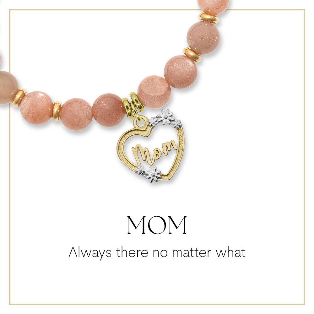 Gold Heart Mom Charm Bracelet Collection
