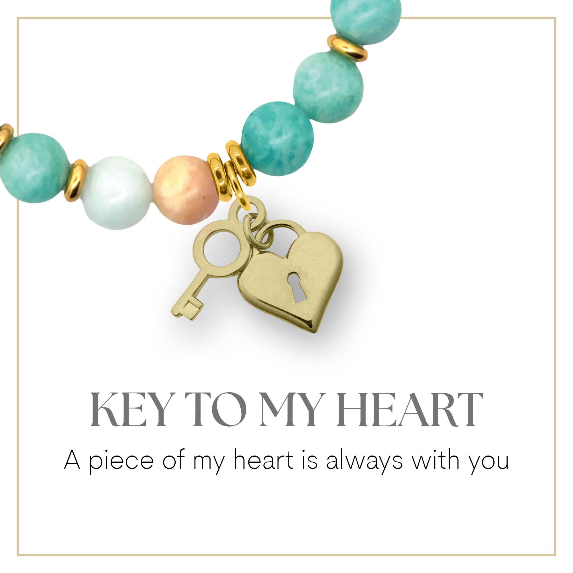Gold Key to my Heart Charm Bracelet Collection