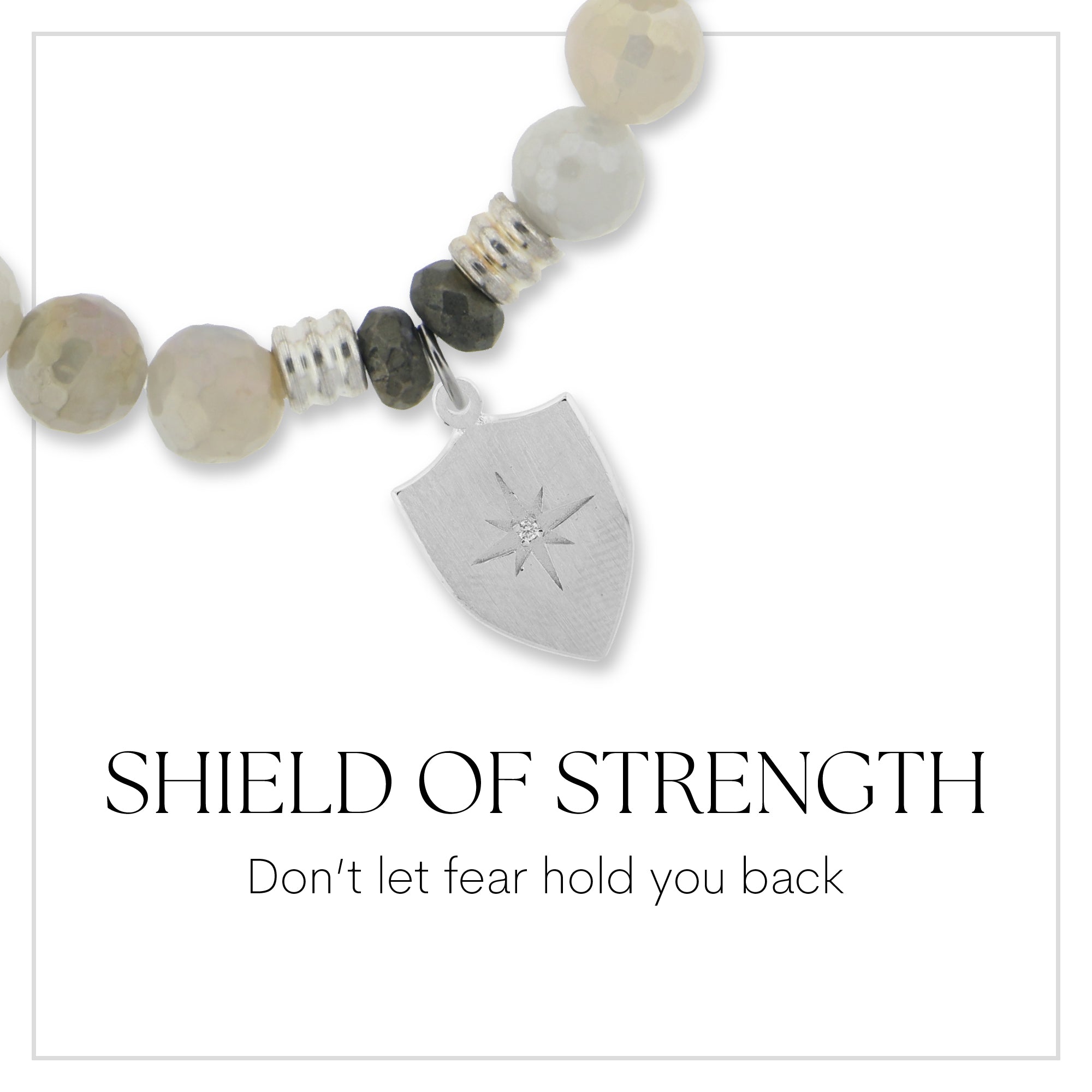 Strength Shield Sterling Silver Charm Bracelet Collection