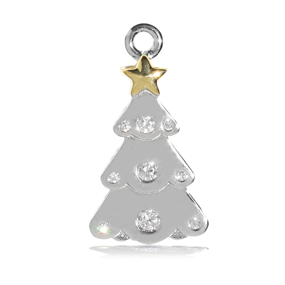Amethyst Gemstone Bracelet with Christmas Tree Sterling Silver Charm