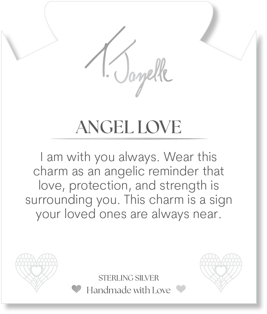 Aquamarine Jade Gemstone Bracelet with Angel Love Sterling Silver Charm