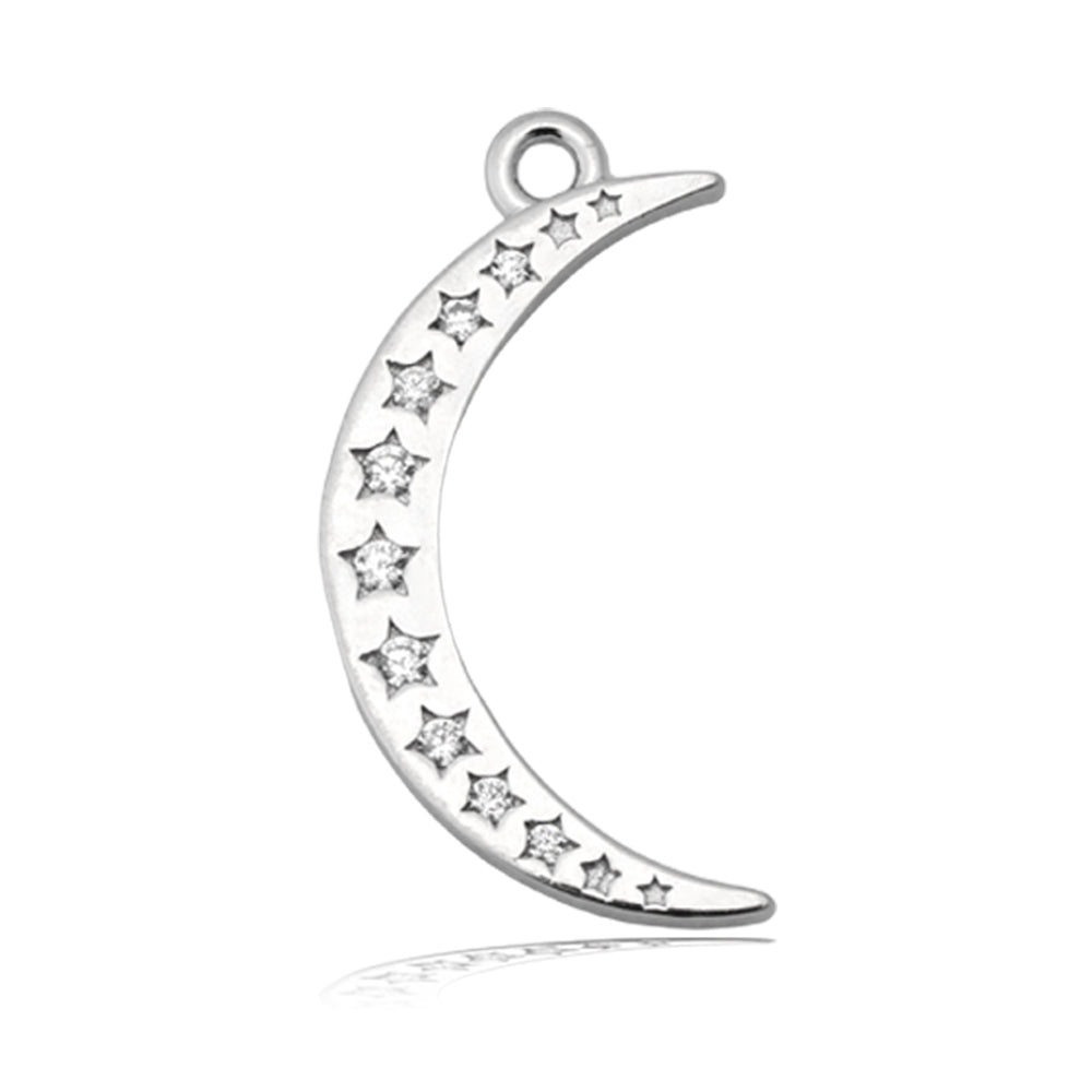 Aquamarine Jade Gemstone Bracelet with Friendship Moon Sterling Silver Charm
