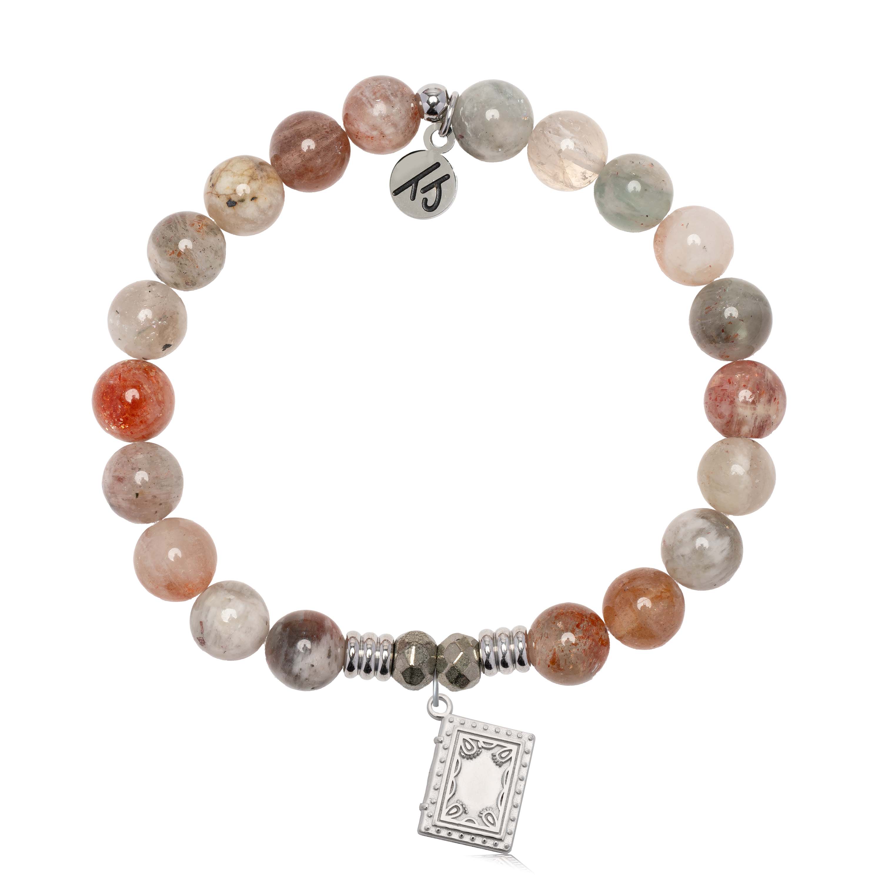 Arusha Agate Gemstone Bracelet with Memories Sterling Silver Charm