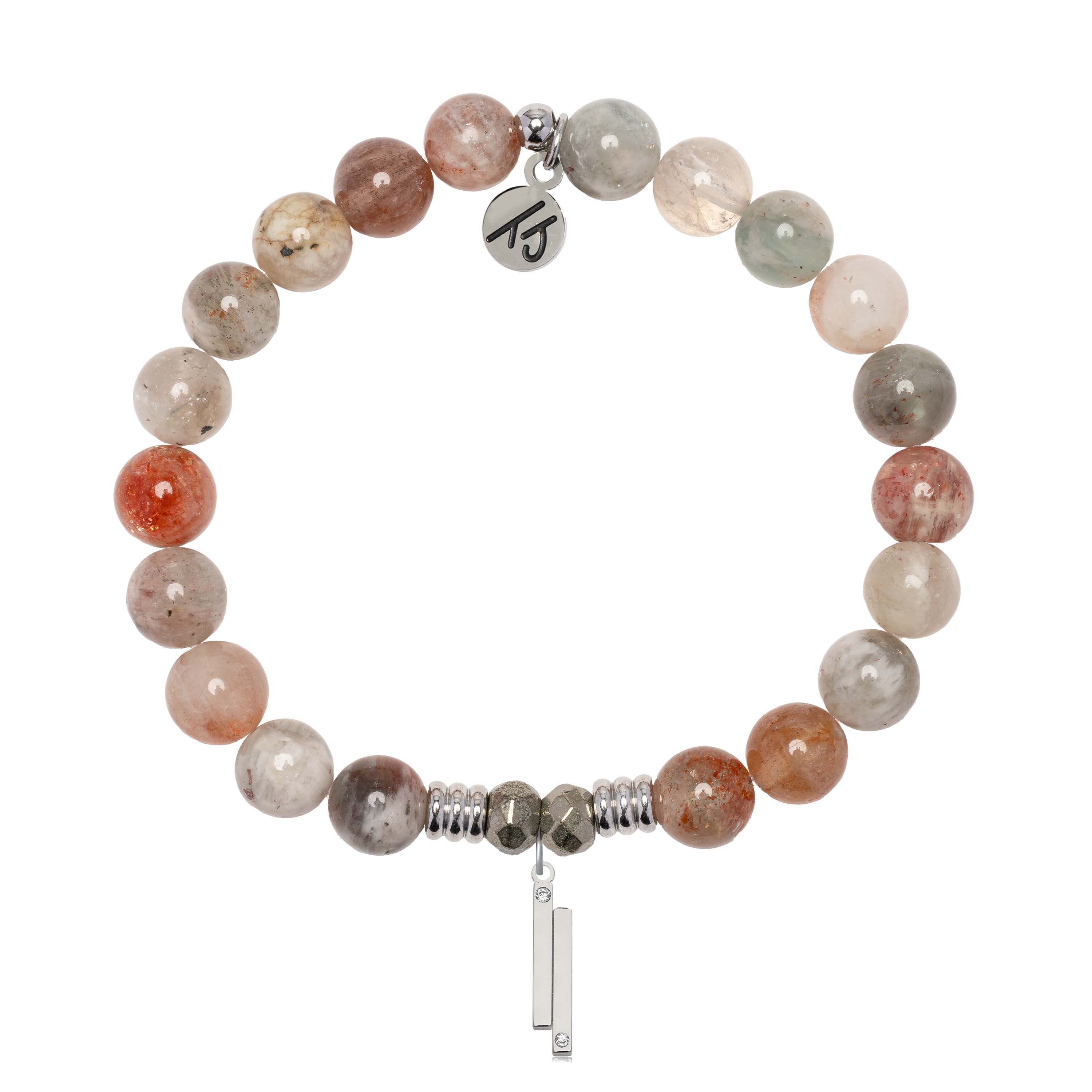Arusha Agate Gemstone Bracelet with Stand By Me Sterling Silver Charm