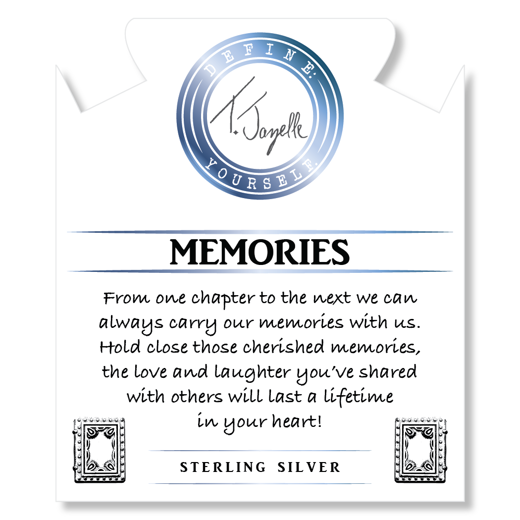 Australian Agate Gemstone Bracelet with Memories Sterling Silver Charm
