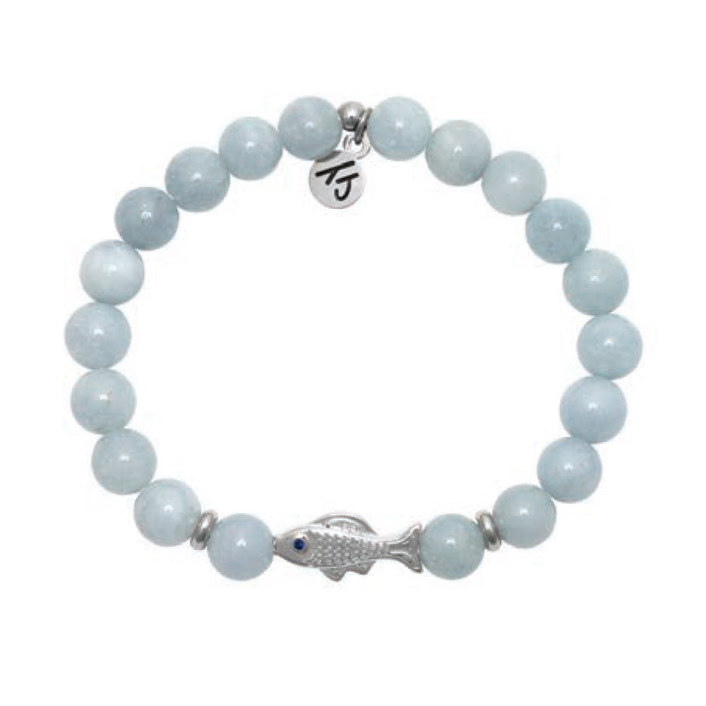 Beaded Moments Bracelet- Silver Fish Sterling Silver Charm