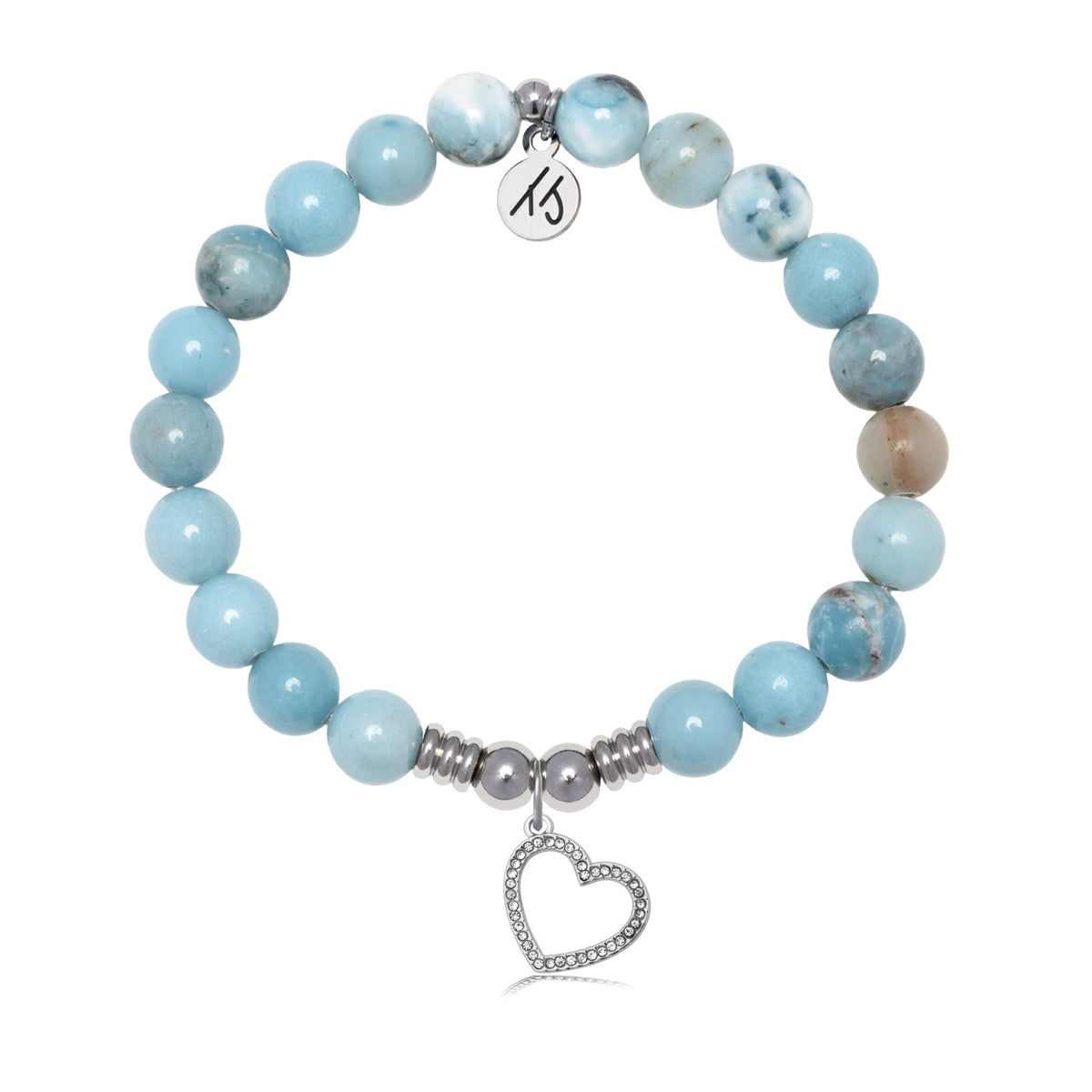 Beautiful Soul Charm with Larimar Jasper Gemstone Bracelet
