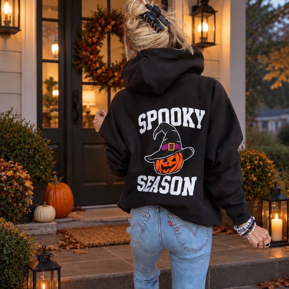 Black Spooky Season Champion Reverse Weave Sweatshirt