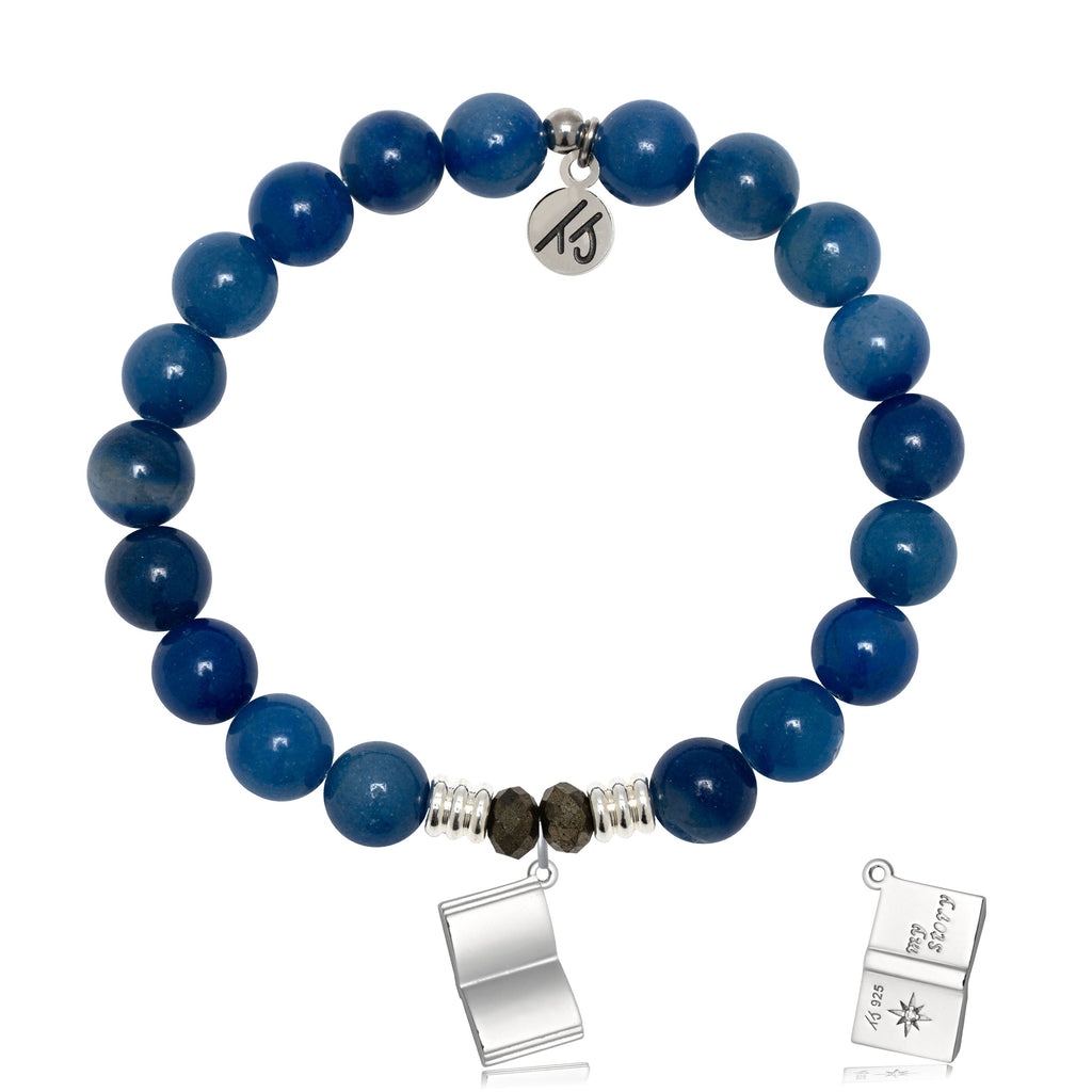 Blue Aventurine Gemstone Bracelet with Your Story Sterling Silver Charm