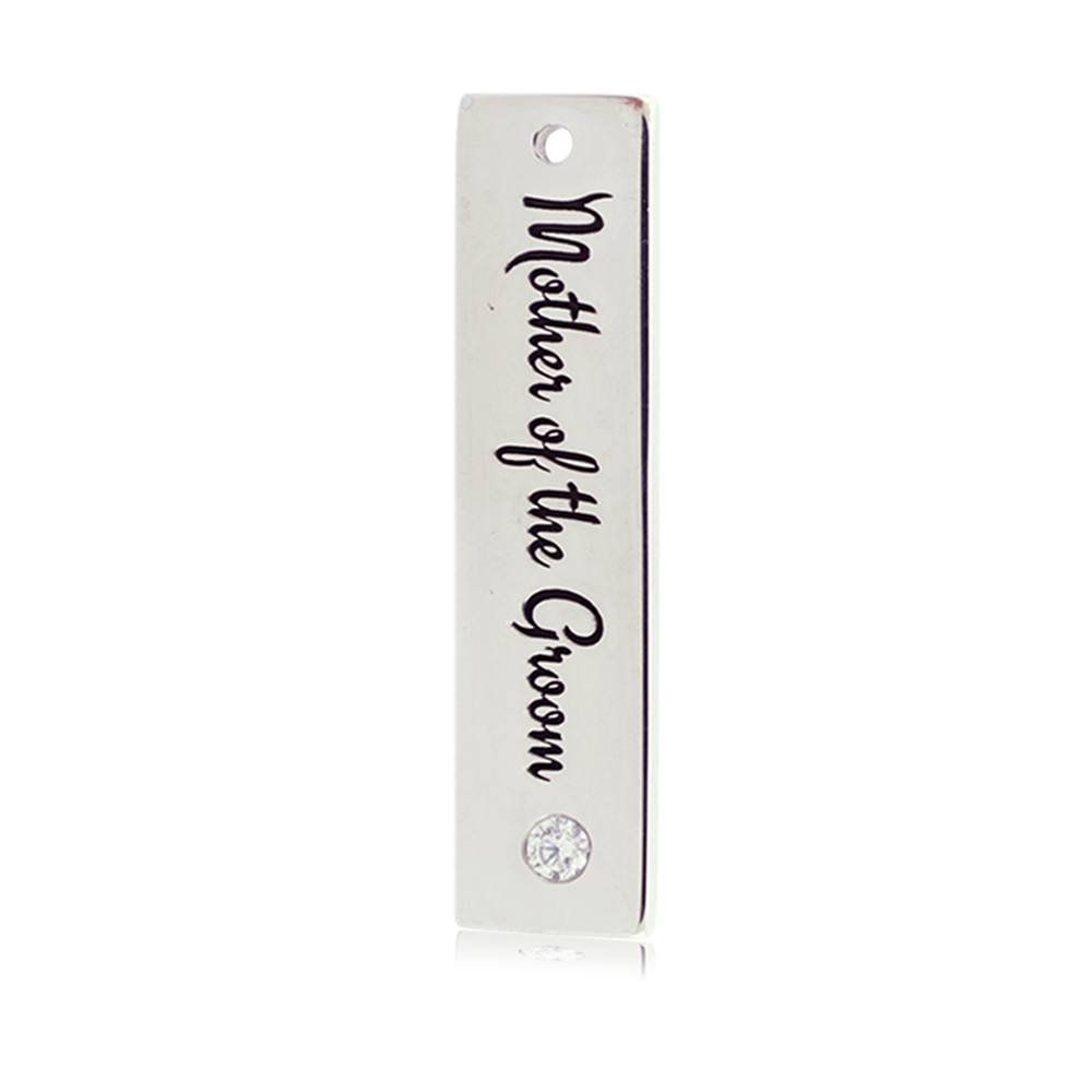 Bridal Collection: Madagascar Quartz Gemstone Bracelet with Mother of the Groom Sterling Silver Charm Bar