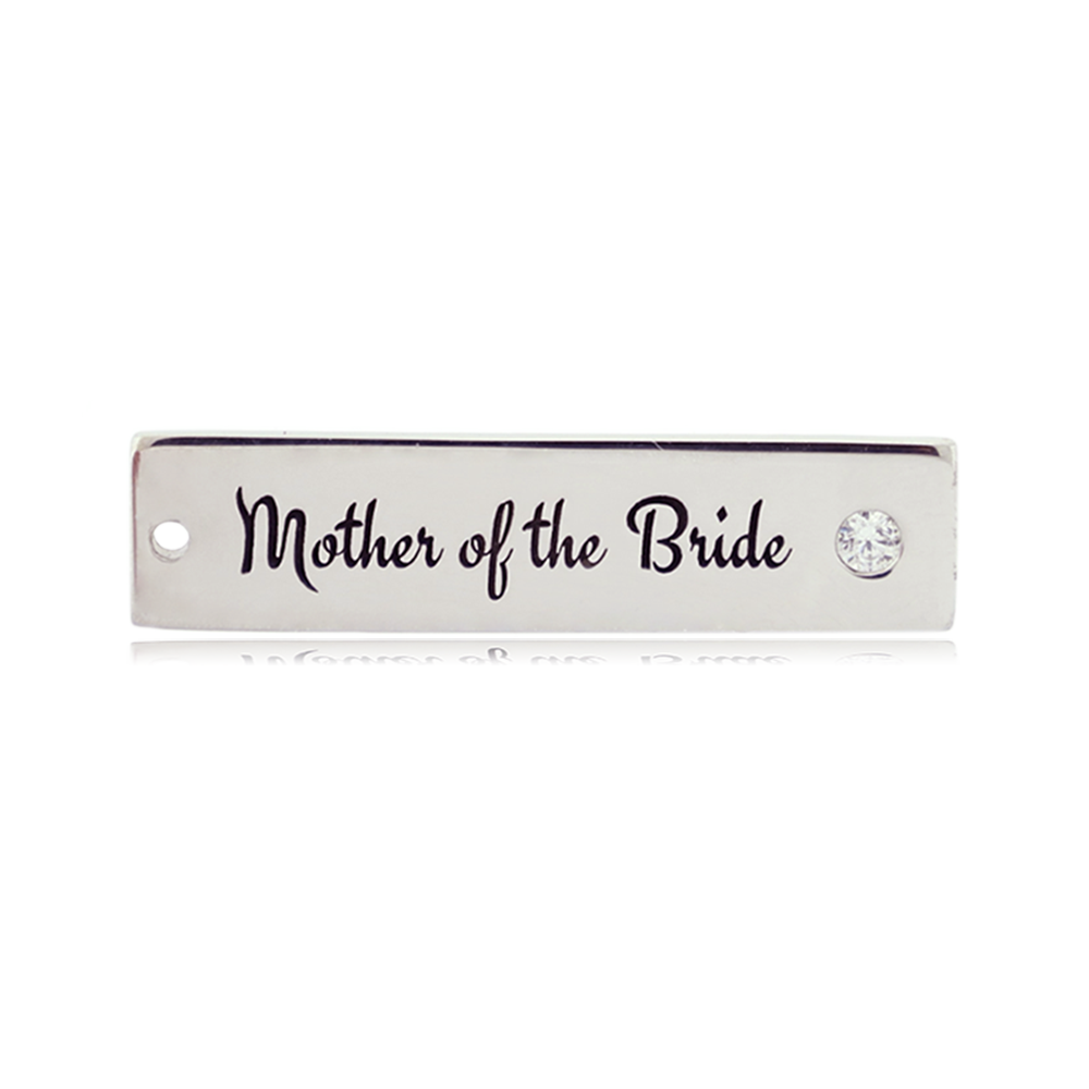 Bridal Collection: Multi Amazonite Stone Bracelet with Mother of the Bride Sterling Silver Charm Bar