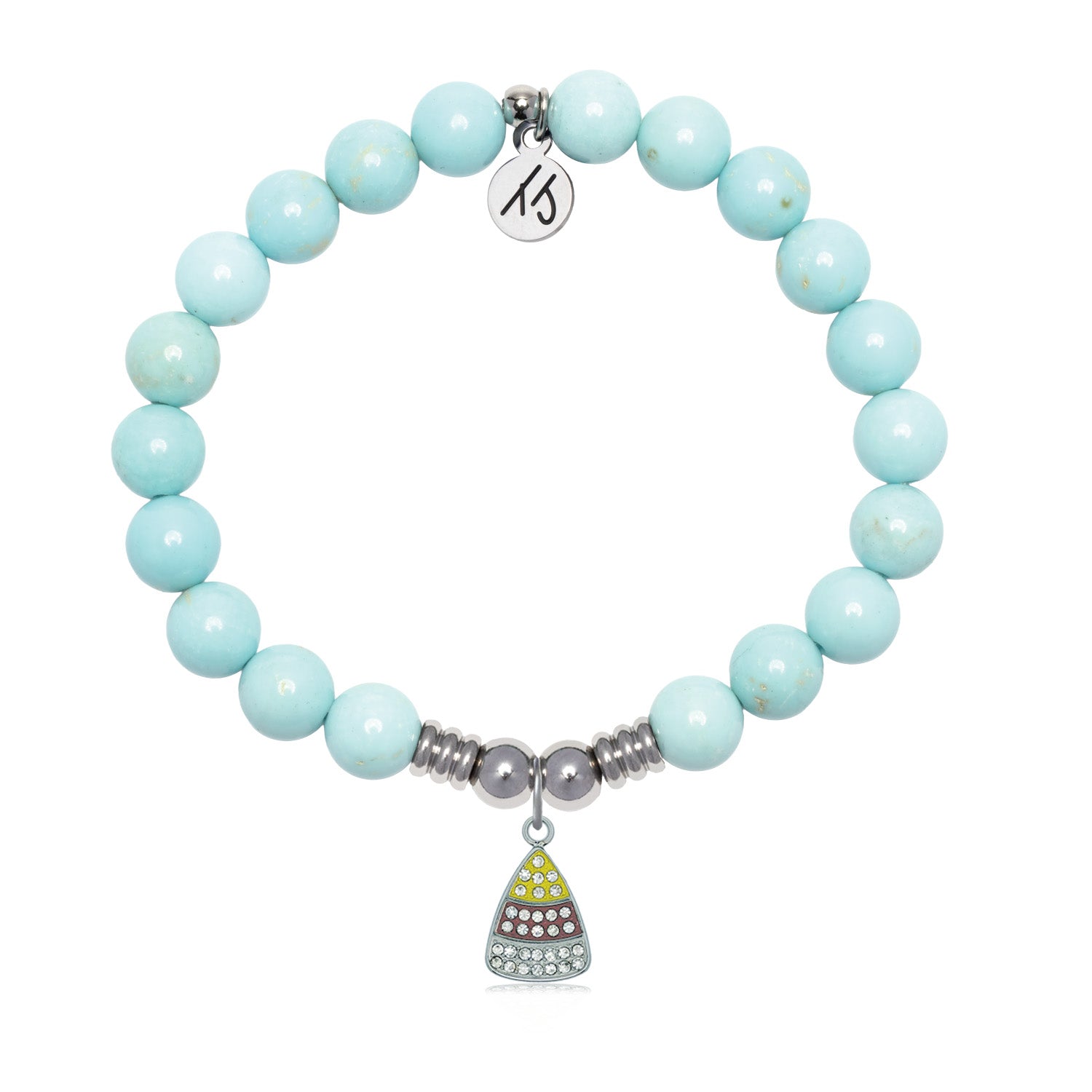 Beautiful Soul Charm with Silver Dipped Sky Blue Agate Gemstone