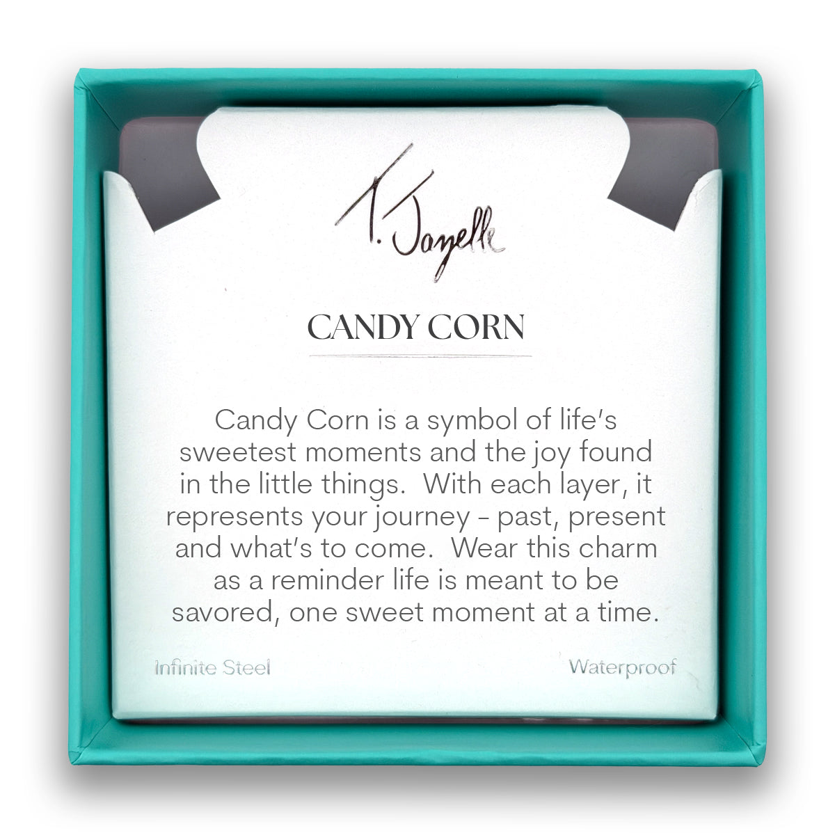 Candy Corn Charm with Kunzite Gemstone Bracelet