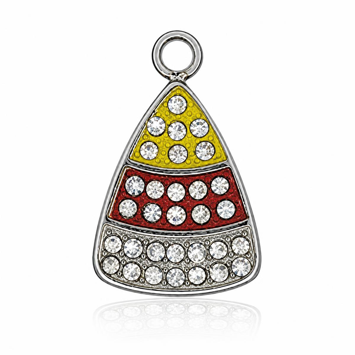 Candy Corn Charm with Strawberry Quartz Gemstone Bracelet