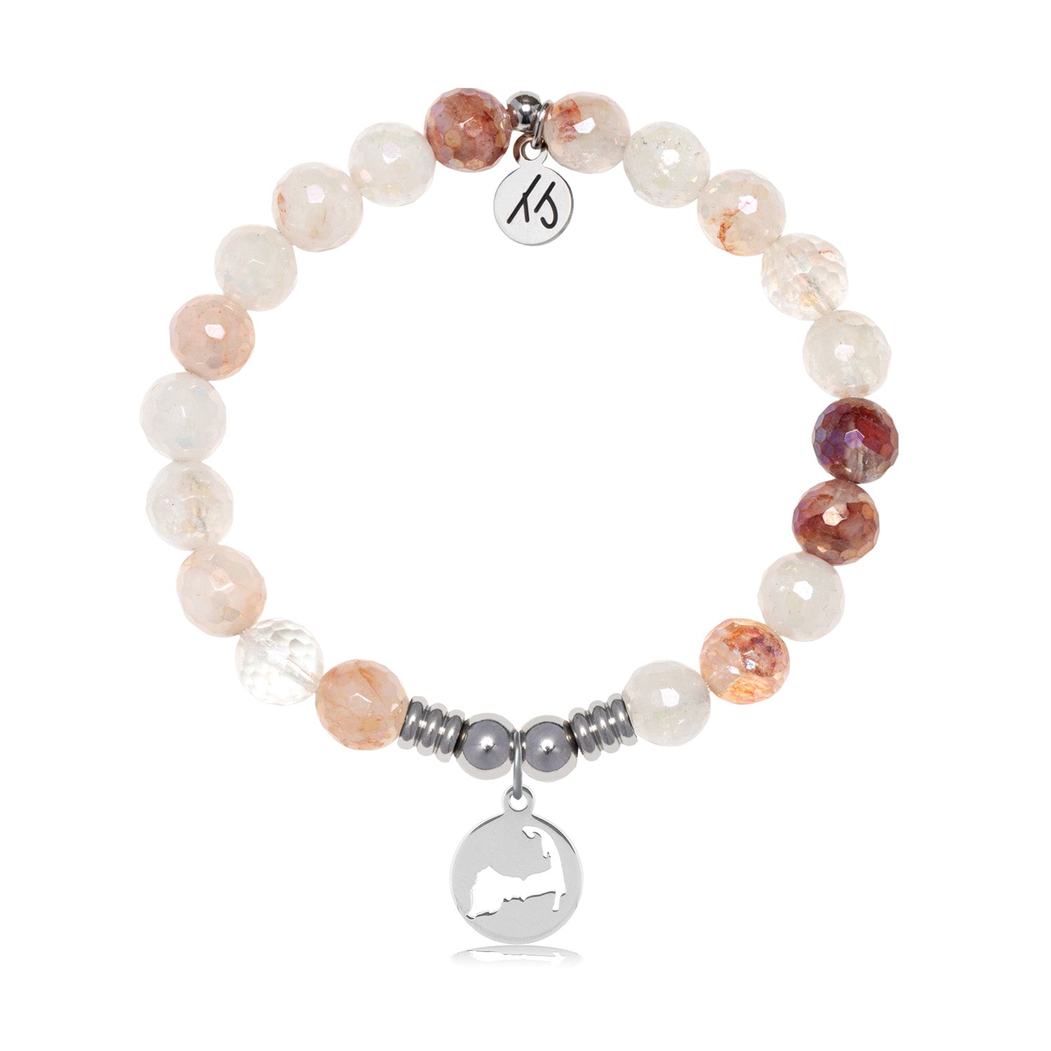 Cape Cod Charm with Strawberry Quartz Gemstone Bracelet