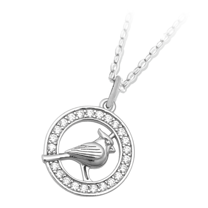 Cardinal White CZ Charm Necklace
