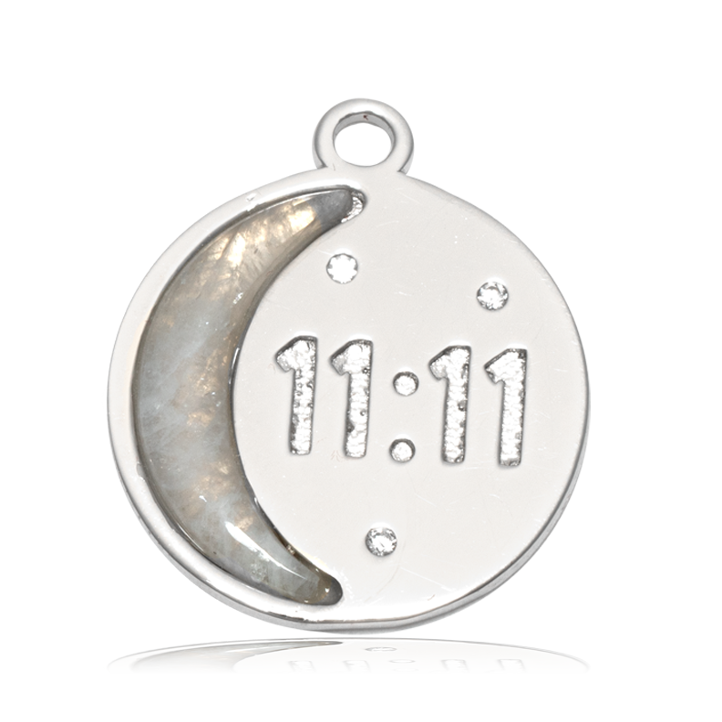 Celestine Gemstone Bracelet with 11:11 Sterling Silver Charm