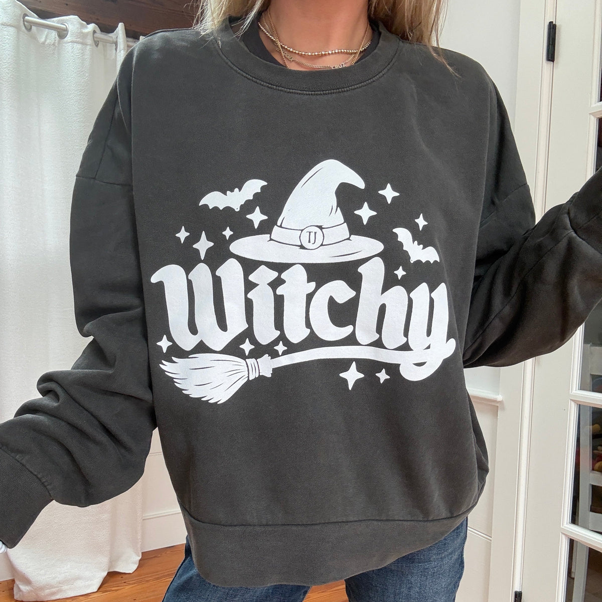 Charcoal Witchy Crewneck