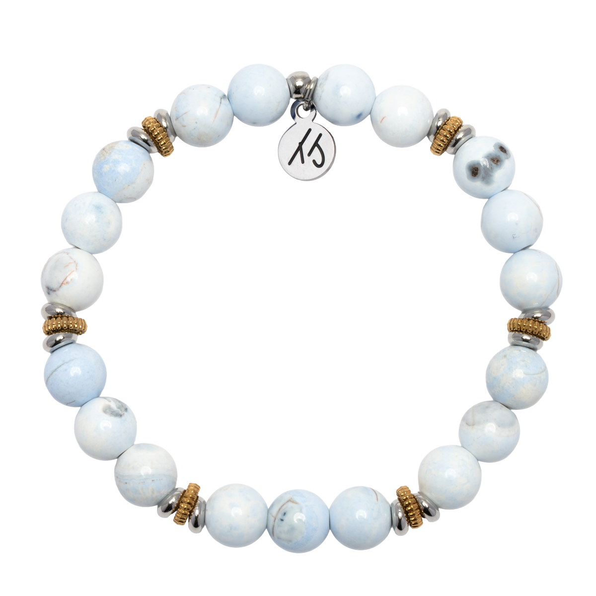 Courage Within Collection- Light Blue White Agate Gemstone Bracelet