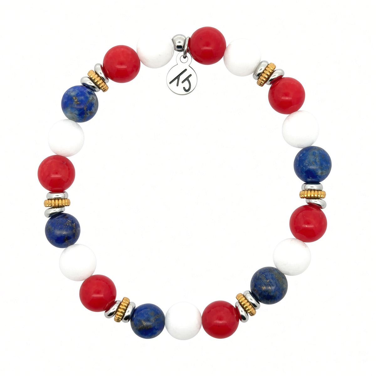 Courage Within Collection- Red White & Blue Gemstone Bracelet
