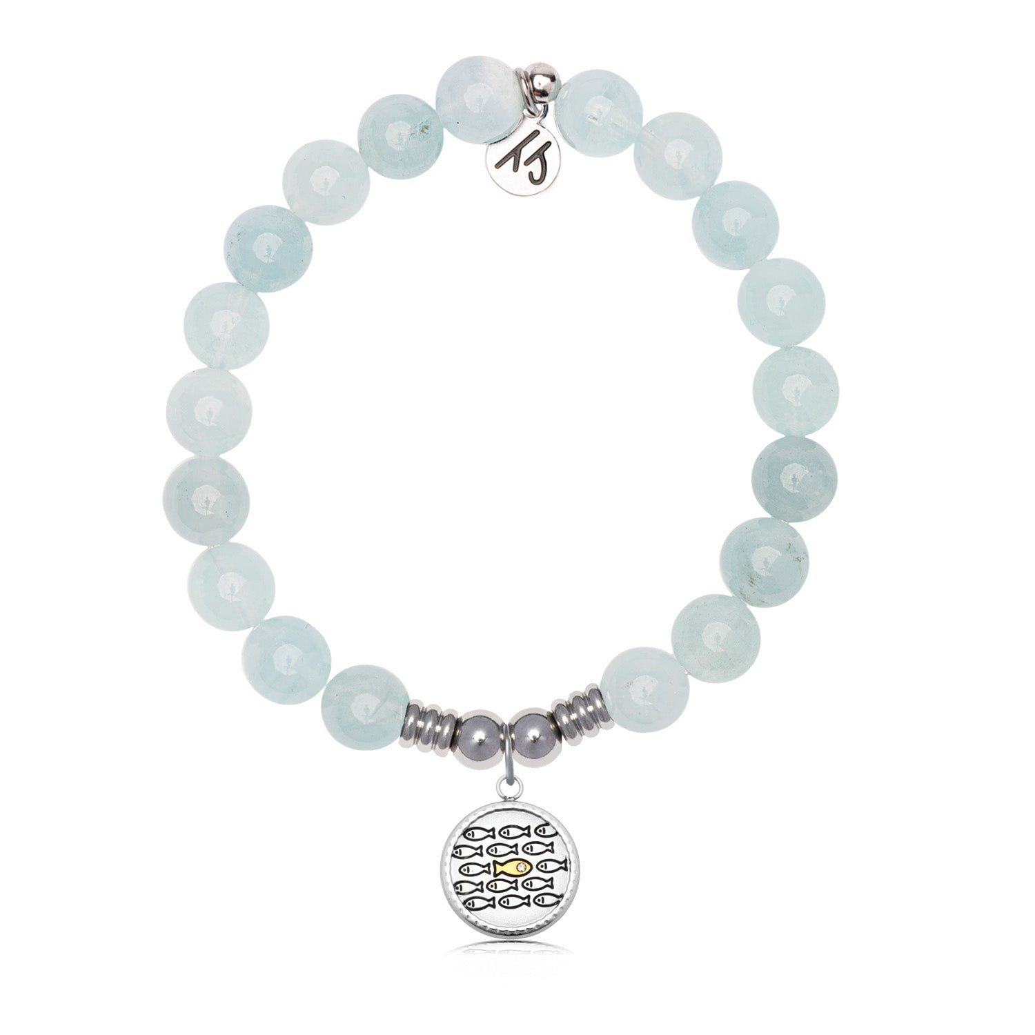 Dare to Be Different Charm with Blue Aquamarine Jade Gemstone Bracelet
