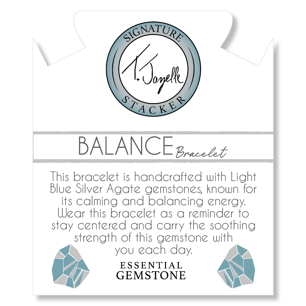 Defining Bracelet- Balance Bracelet with Blue Silver Agate Gemstones