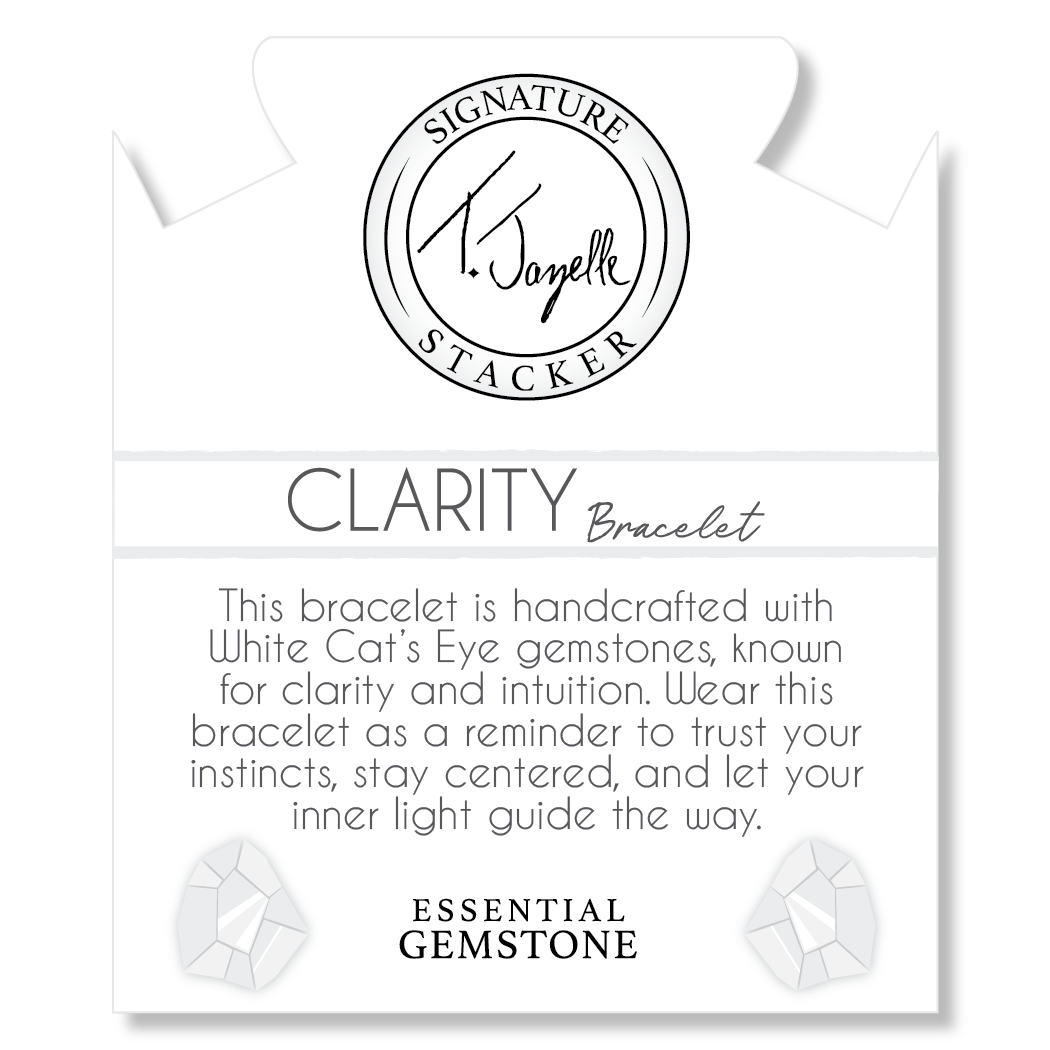 Defining Bracelet- Clarity Bracelet with White Cats Eye Gemstones
