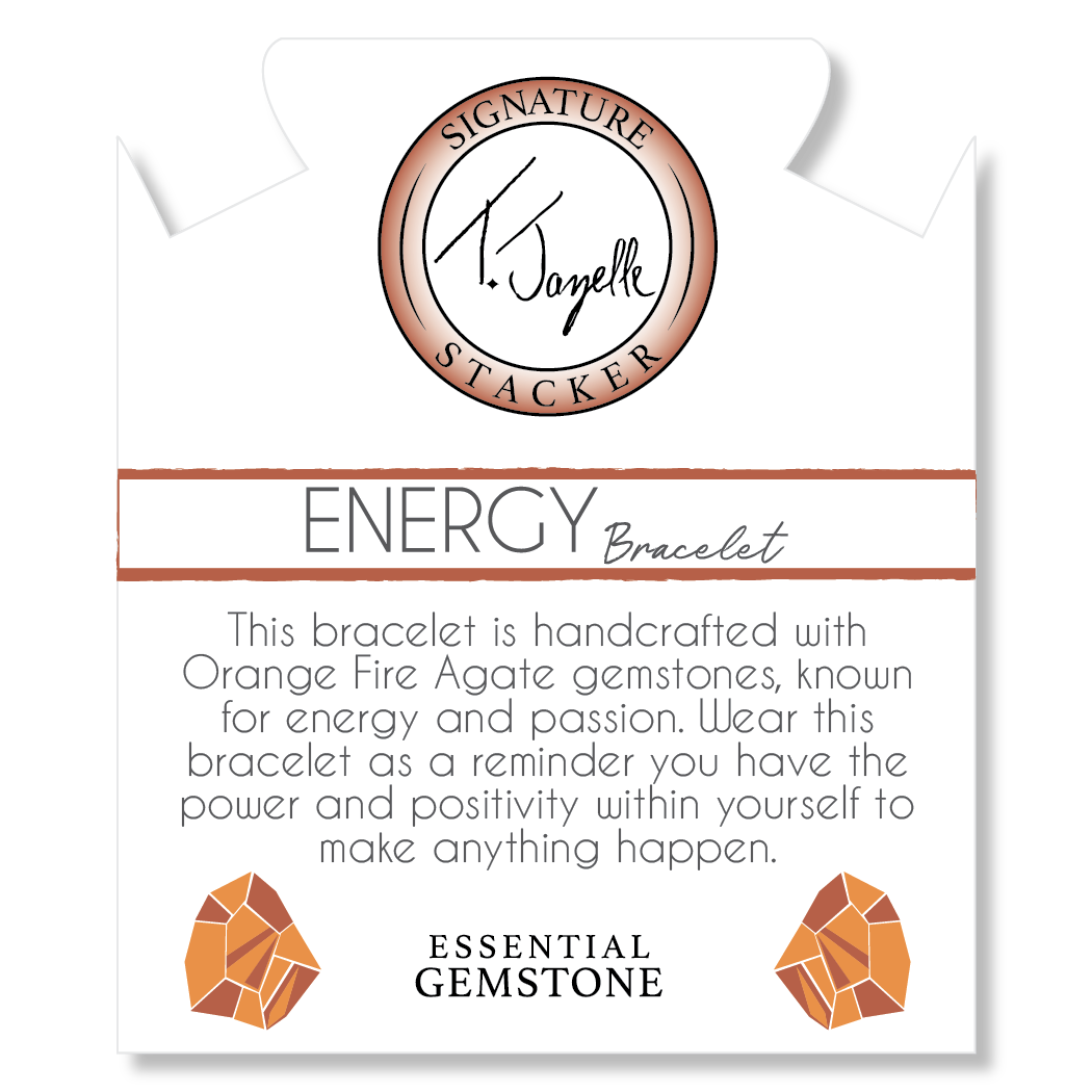 Defining Bracelet- Energy Bracelet with Orange Fire Agate Gemstones