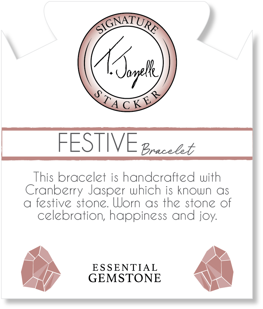 Defining Bracelet- Festive Bracelet with Cranberry Jasper Gemstones