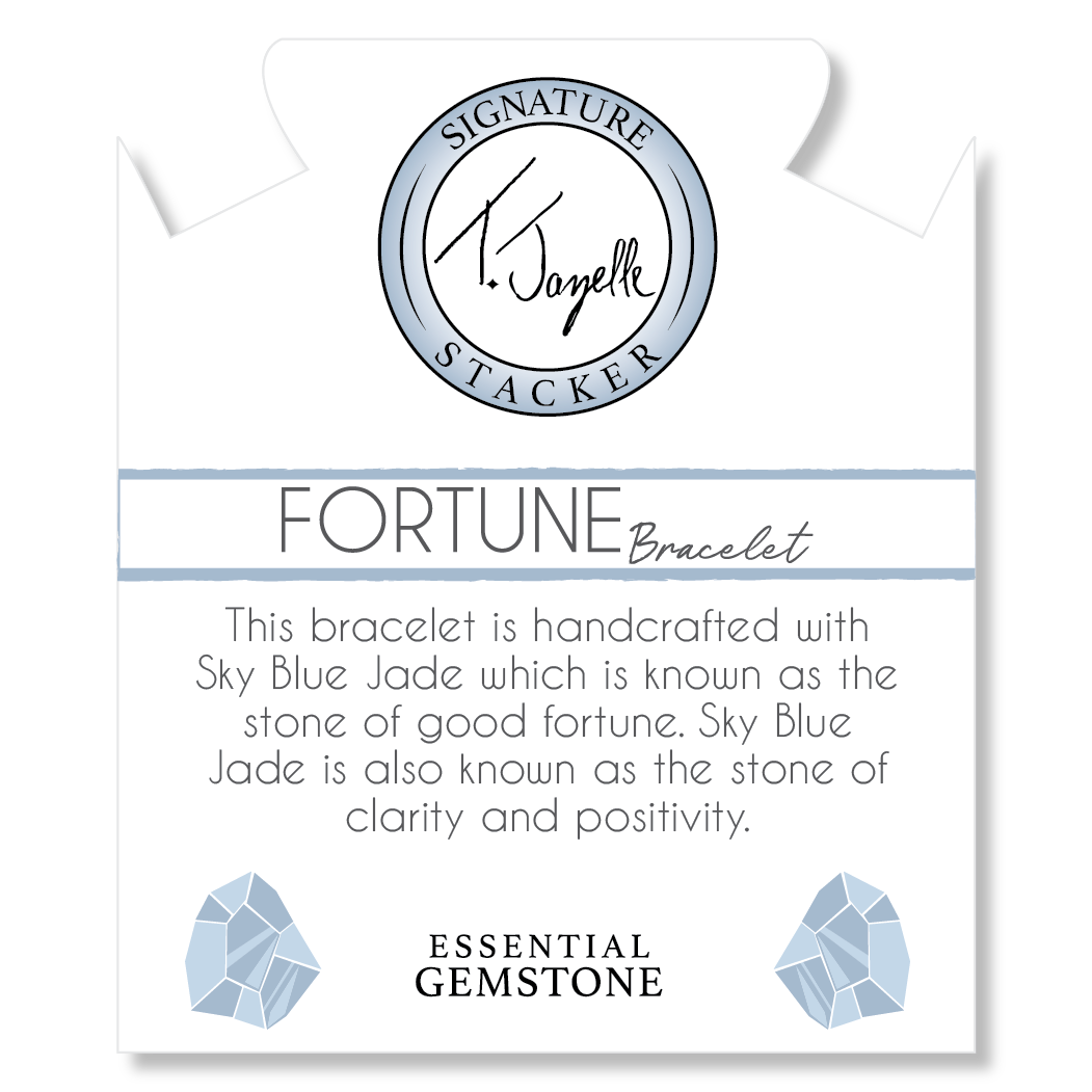 Defining Bracelet- Fortune Bracelet with Sky Blue Jade Gemstones