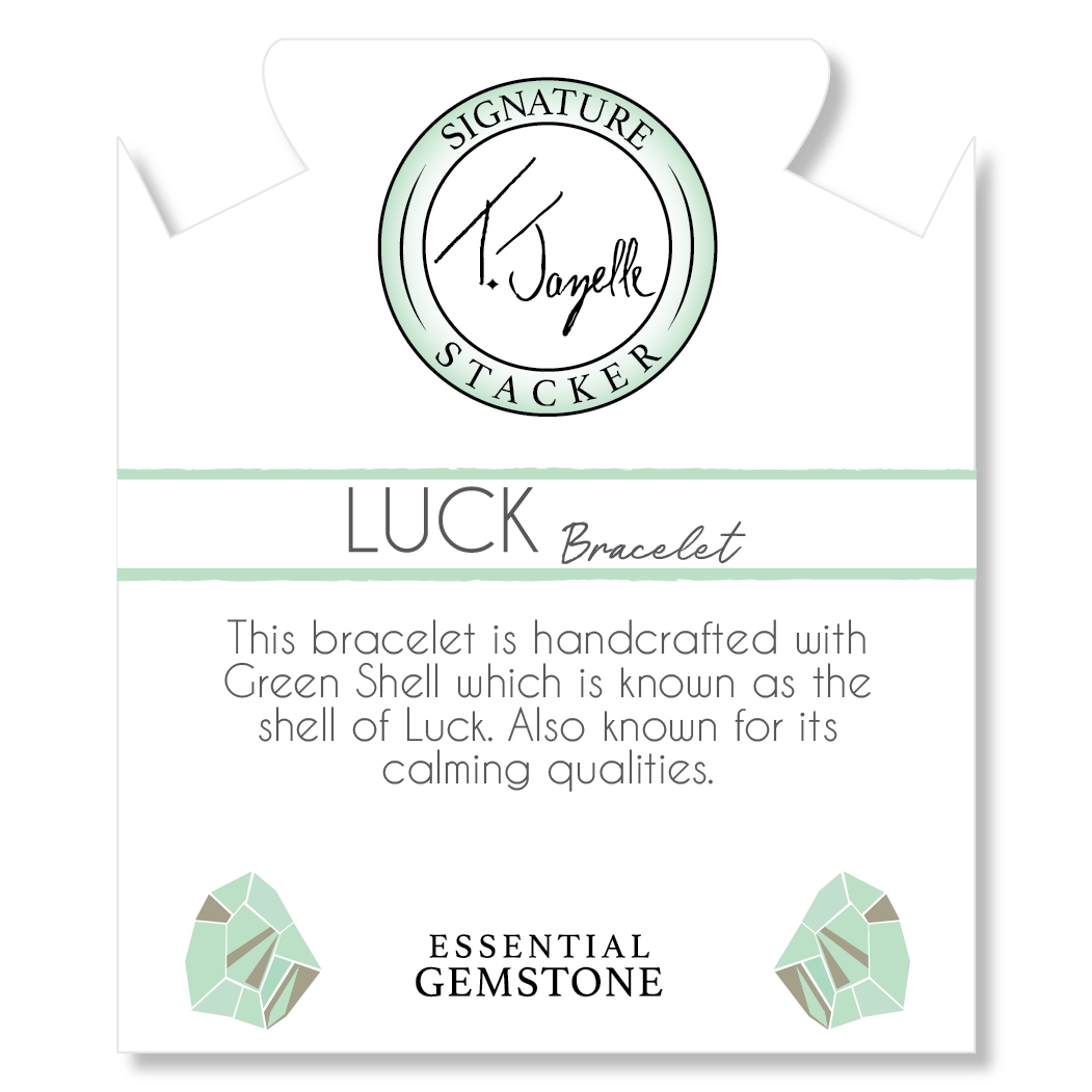 Defining Bracelet- Luck Bracelet with Light Green Shell Gemstones
