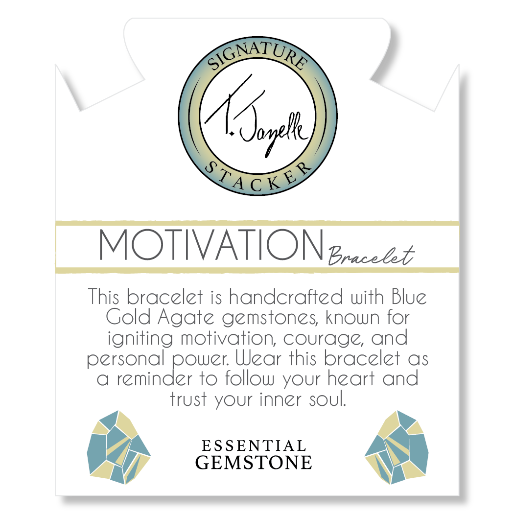 Defining Bracelet- Motivation Bracelet with Blue Gold Agate Gemstones