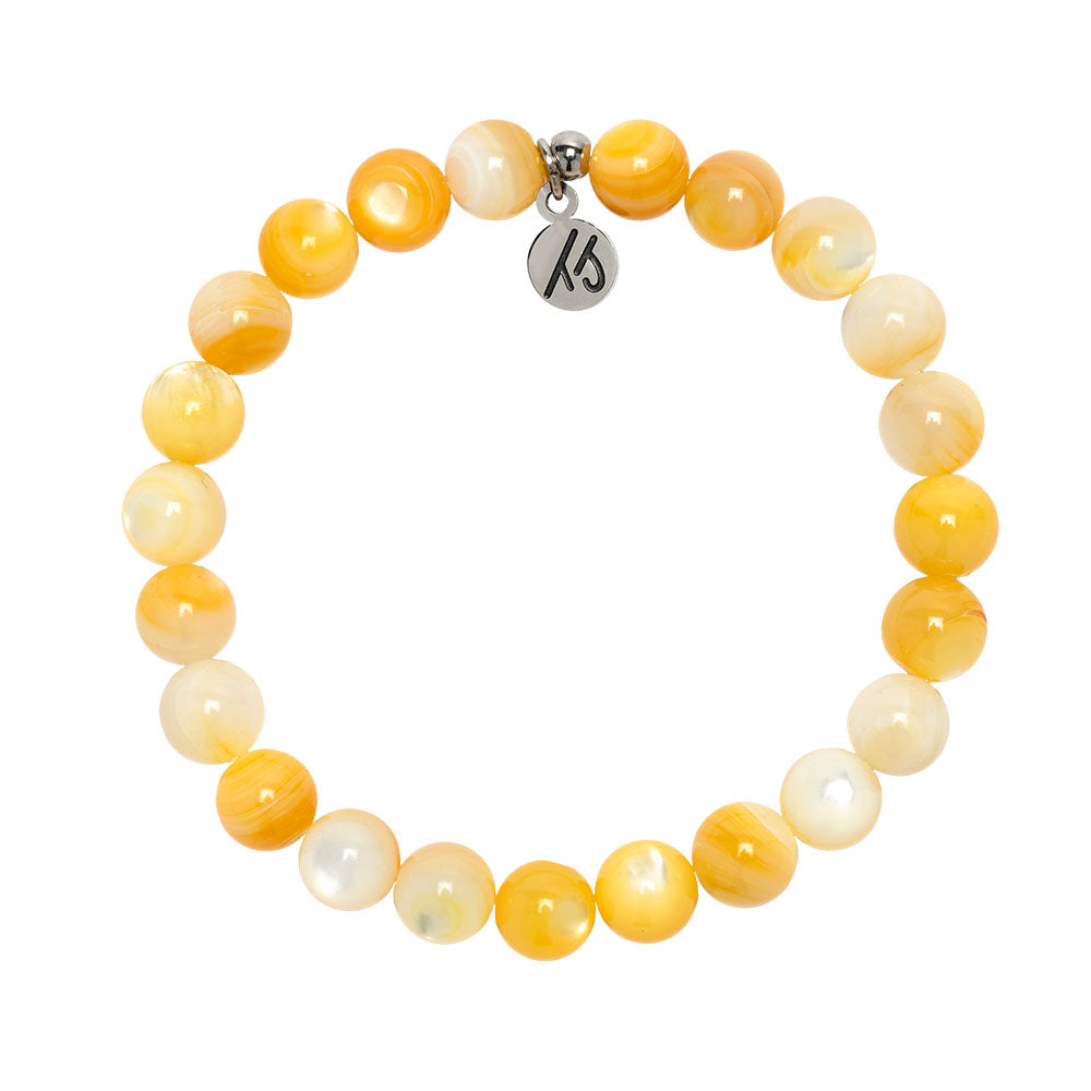 Defining Bracelet- Prosperity Bracelet with Yellow Shell Gemstones