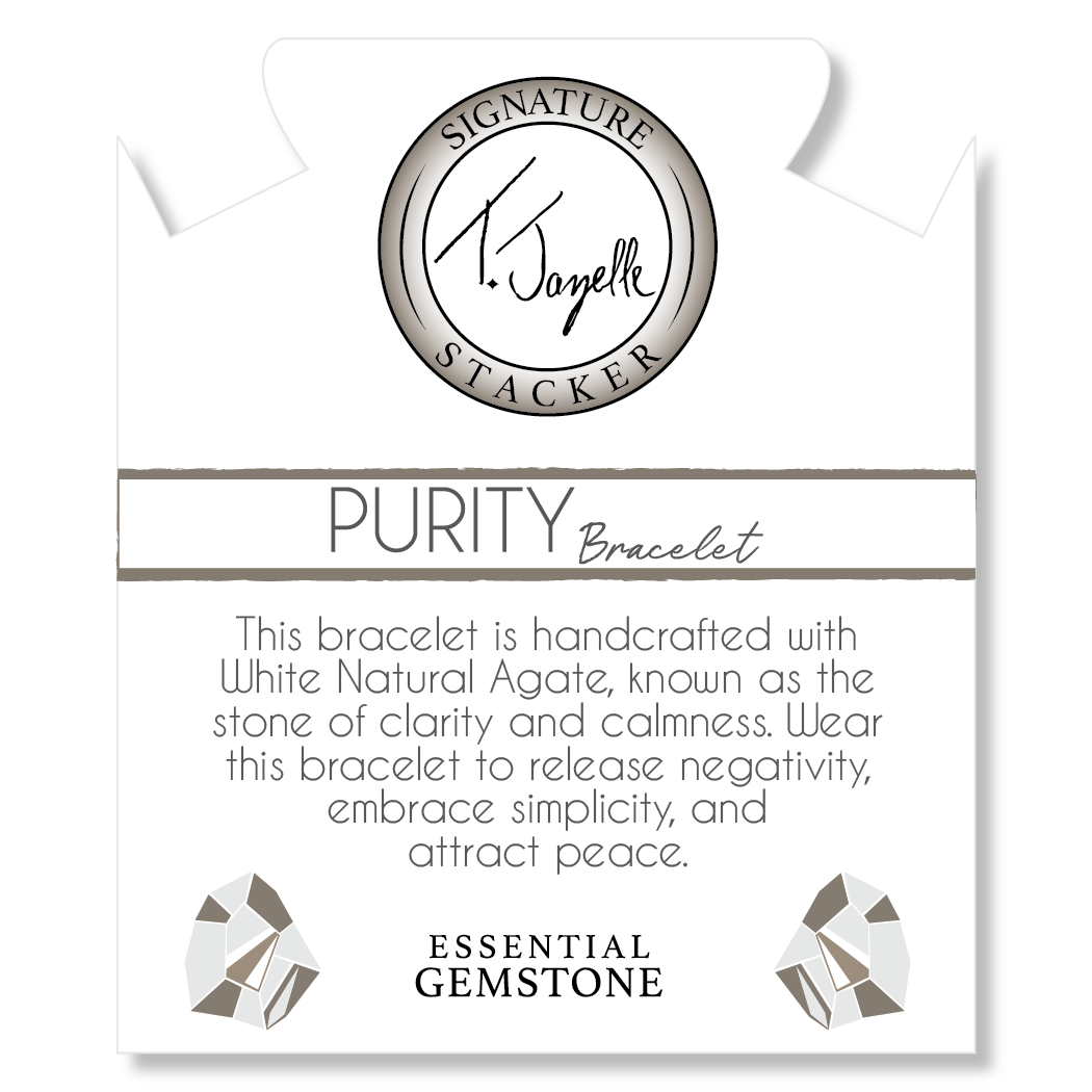 Defining Bracelet- Purity Bracelet with White Natural Agate Gemstones